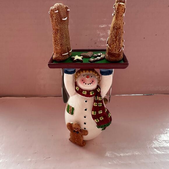 Vintage Boston warehouse Set 2 Gingerbread knives in snowman breadboard / butter - Picture 6 of 6